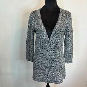 DKNY Jeans Long Sleeve Button Up Sweater - Small